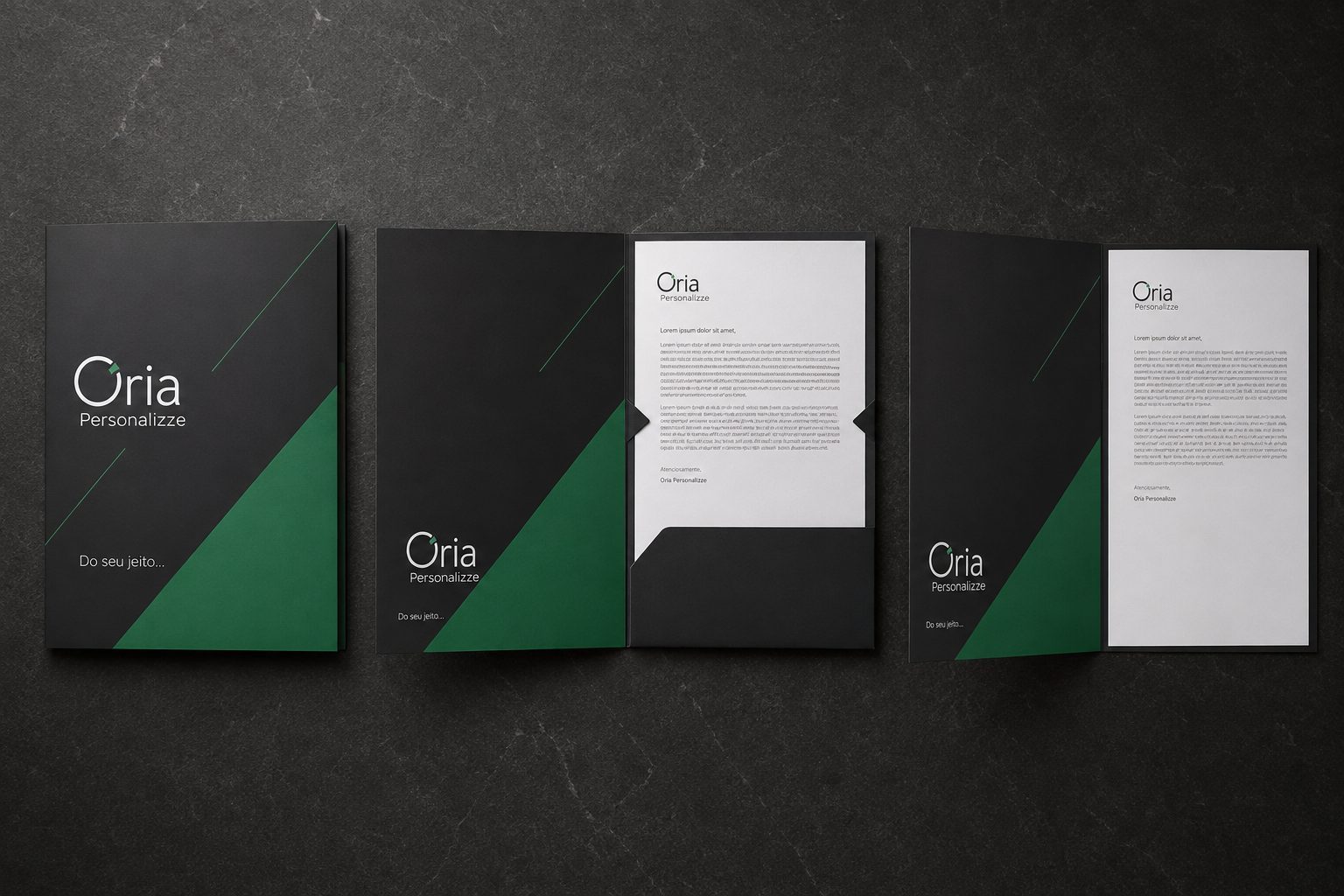 Pasta para documento com orelha e aba