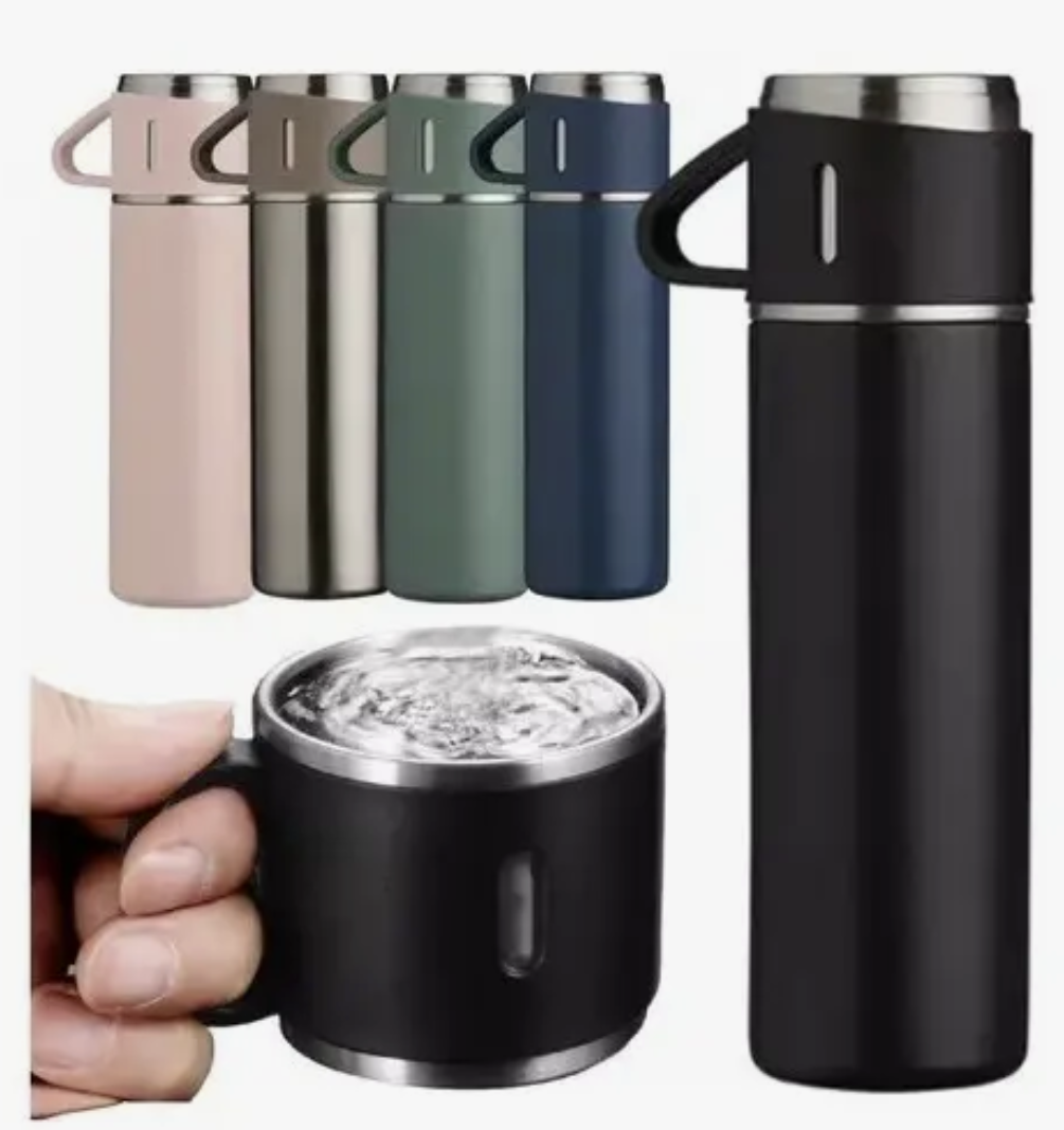 Garrafa Térmica Inox 500ml Tampa Xícara Café Chá Chimarrão